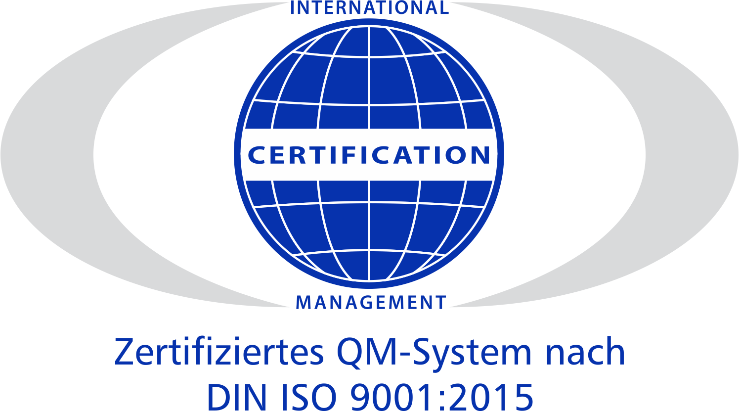 Logo ICM ISO 9001 2015 blau